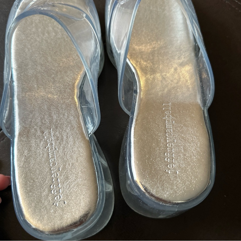 Transparent Clear Platform Wedge Slide Sandals Je… - image 5